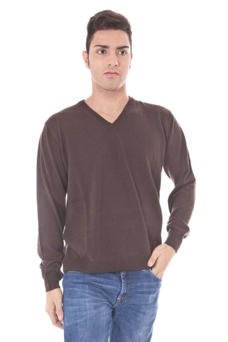 ROMEO GIGLI RGV Sweater with V neckline Men Brown RGV_C90214