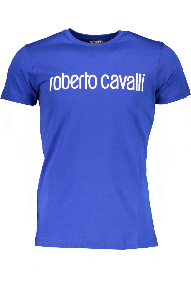 ROBERTO CAVALLI HST68F T-SHIRT SHORT SLEEVE MEN Blue HST68F_03030 BLU