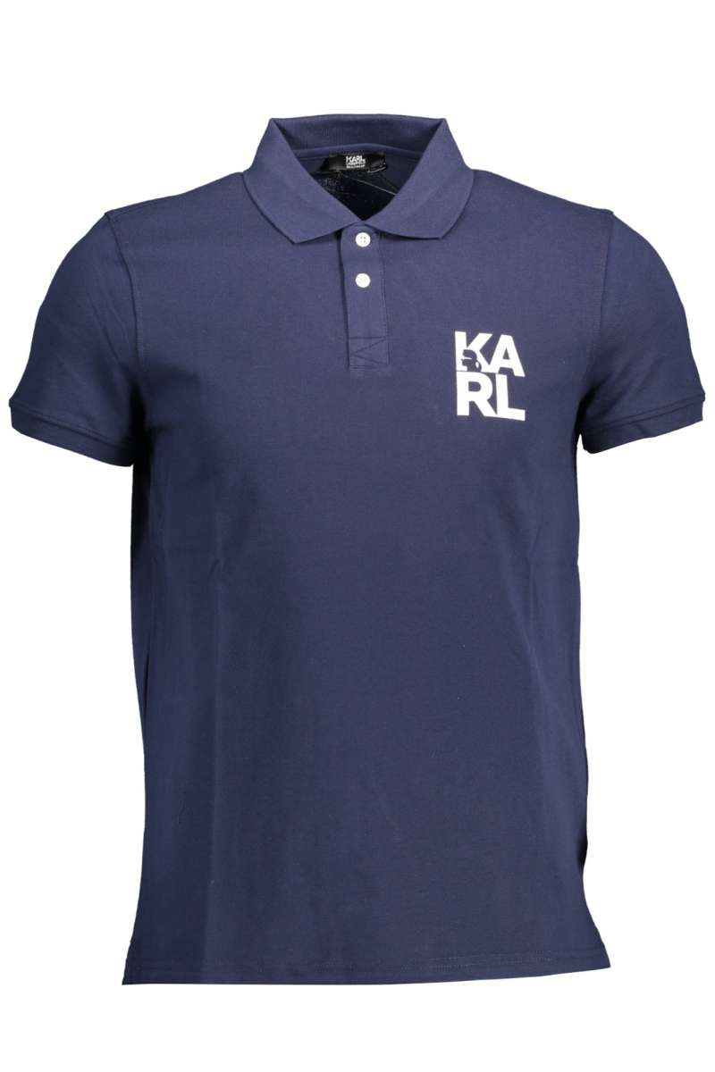 KARL LAGERFELD BEACHWEAR Ανδρικό πόλο μπλουζάκι κοντό μανίκι KL22MPL01 KL22MPL01_NAVY
