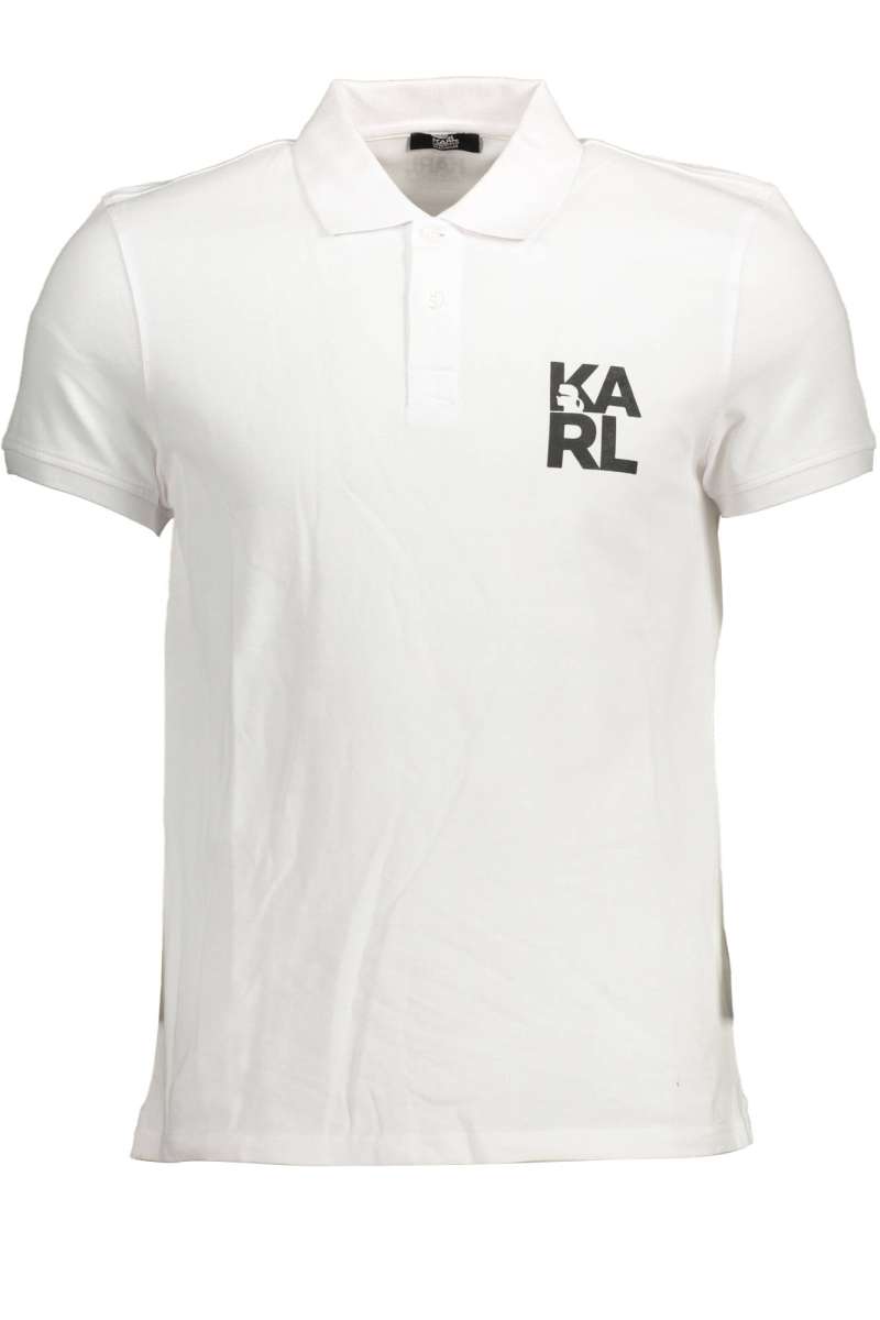KARL LAGERFELD BEACHWEAR Ανδρικό πόλο μπλουζάκι κοντό μανίκι KL22MPL01 KL22MPL01_WHITE