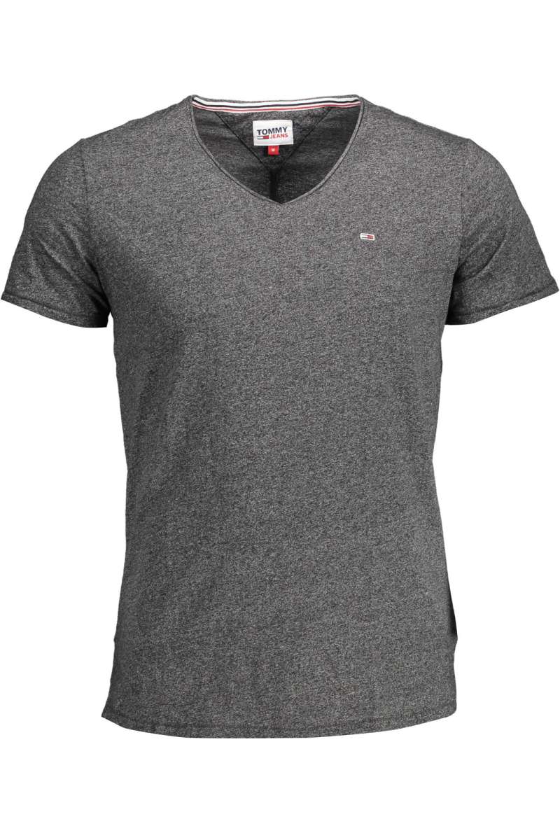 TOMMY HILFIGER Ανδρικό μπλουζάκι με λαιμόκοψη V κοντό μανίκι DM0DM09587 Μαύρο BDS