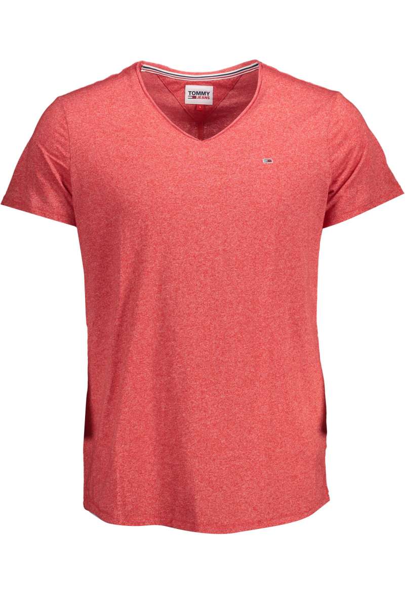 TOMMY HILFIGER Ανδρικό μπλουζάκι με λαιμόκοψη V κοντό μανίκι DM0DM09587 Κόκκινο XNL