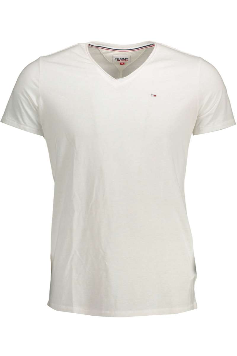 TOMMY HILFIGER Ανδρικό μπλουζάκι με λαιμόκοψη V κοντό μανίκι DM0DM09587 Λευκό YBR