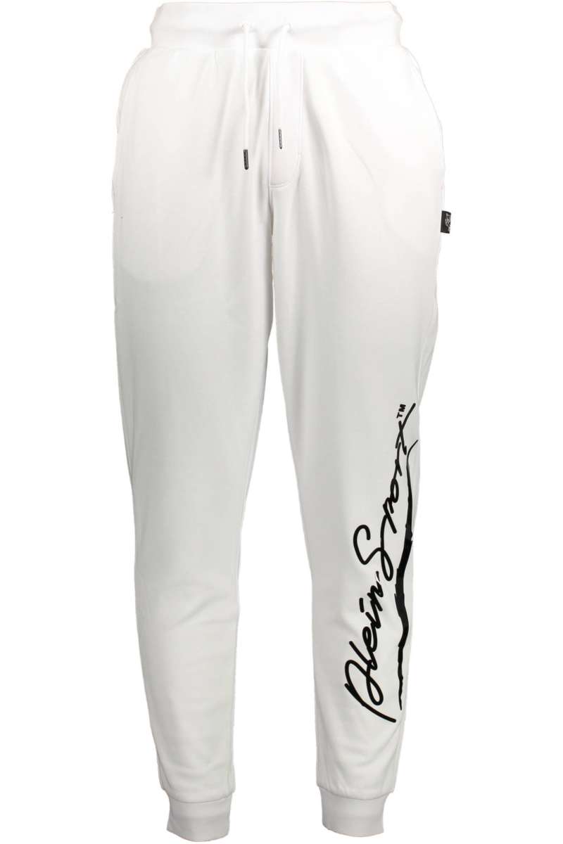 PLEIN SPORT Ανδρικό παντελόνι φόρμας PFPS501 Λευκό 01 WHITE