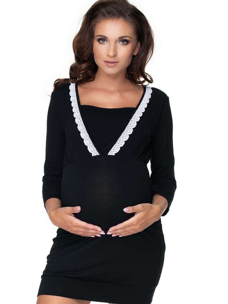 PeeKaBoo Νυχτικό Εγκυμοσύνης 0155 Μαυρο Black