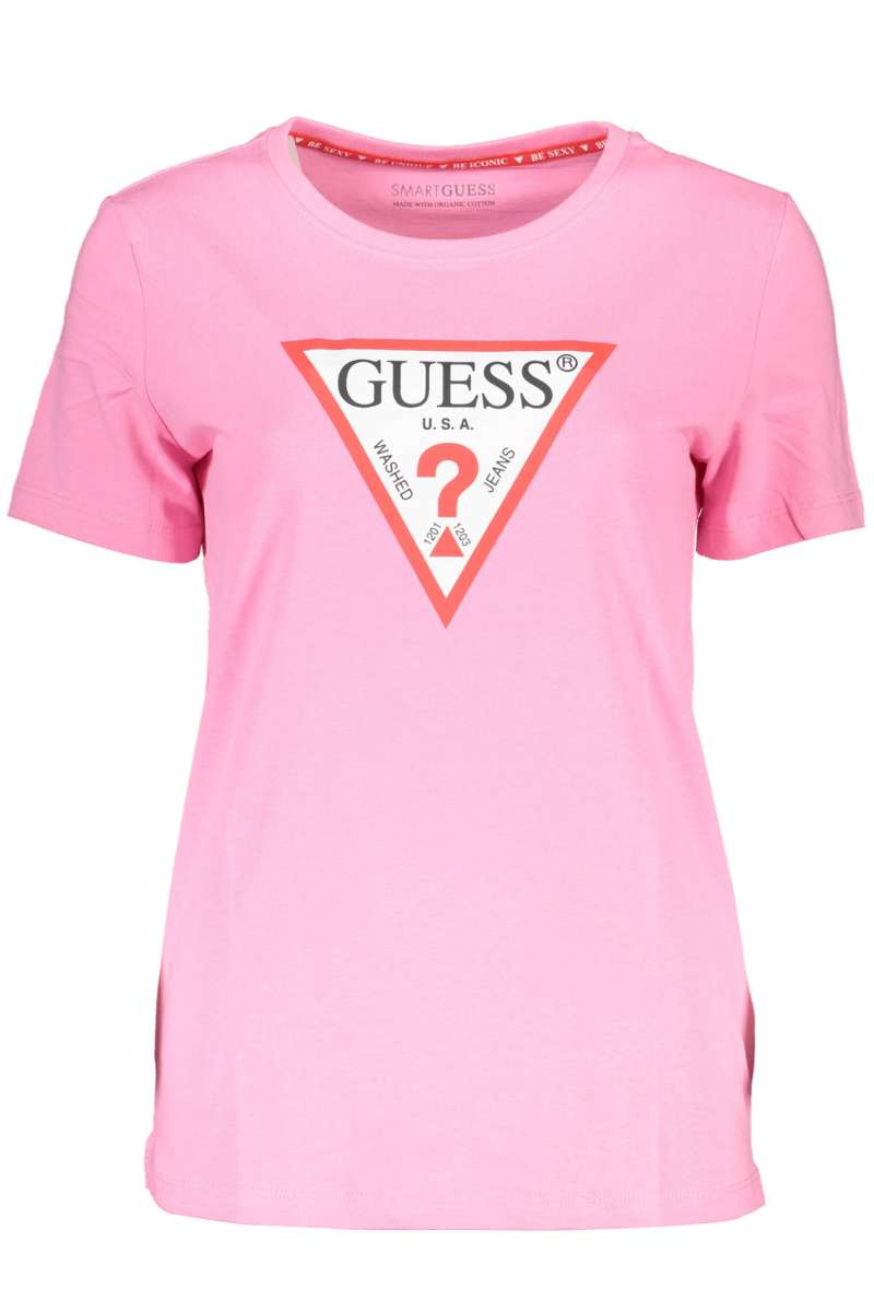 GUESS JEANS Γυναικείο μπλουζάκι κοντό μανίκι W1RI00I3Z11 Light ροζ G6N3