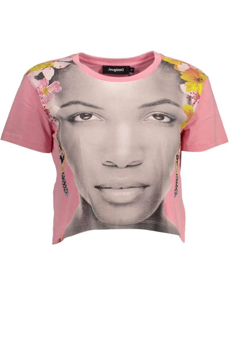DESIGUAL Γυναικείο μπλουζάκι κοντό μανίκι 22SWTK22