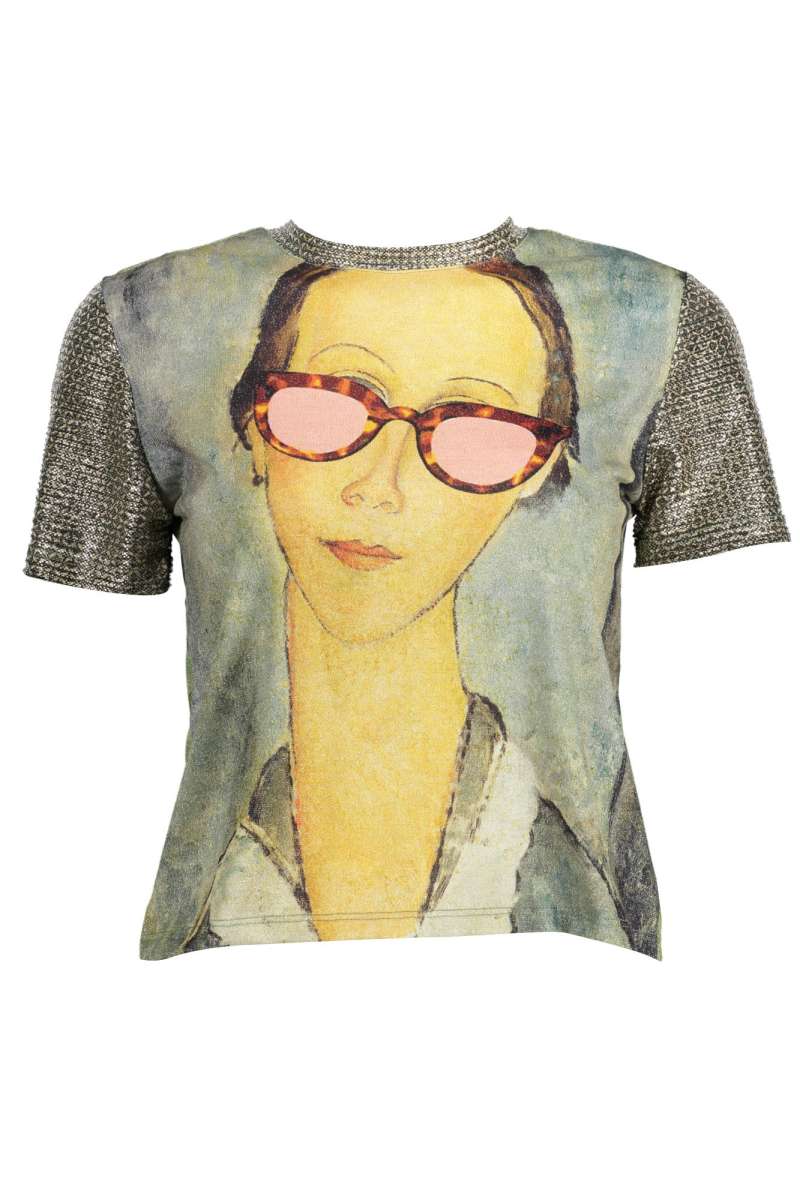 DESIGUAL Γυναικείο μπλουζάκι κοντό μανίκι 22SWTKAE