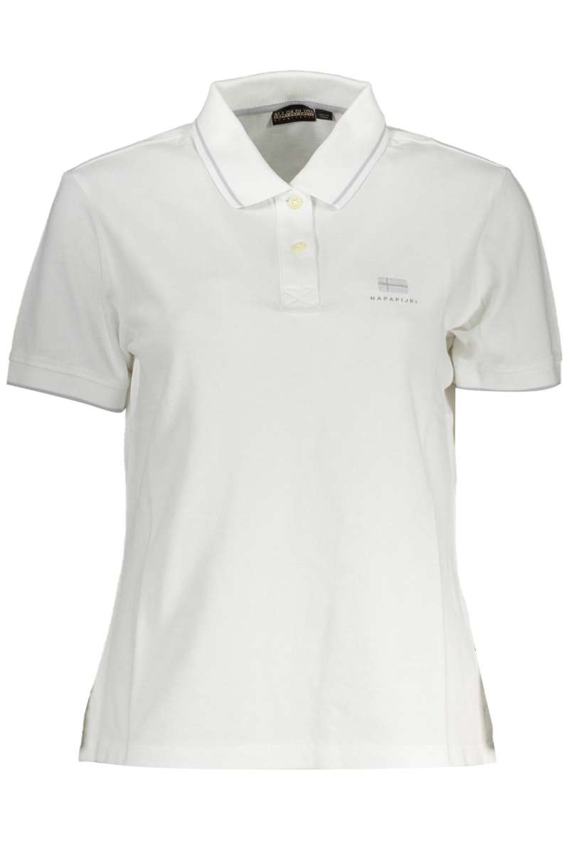 NAPAPIJRI Γυναικείο πόλο μπλουζάκι κοντό μανίκι λευκό NP0A4H8E E-NINA_002
