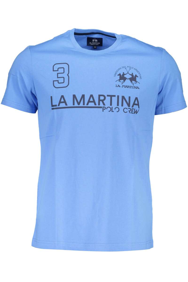 LA MARTINA LIGHT BLUE MAN SHORT SLEEVE T-SHIRT Azzurro XMR310-JS206_AZZURRO_07033