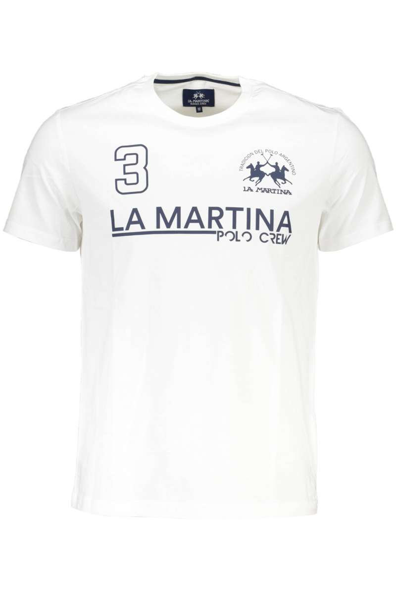 LA MARTINA WHITE MAN SHORT SLEEVE T-SHIRT Bianco XMR310-JS206_BIANCO_00001