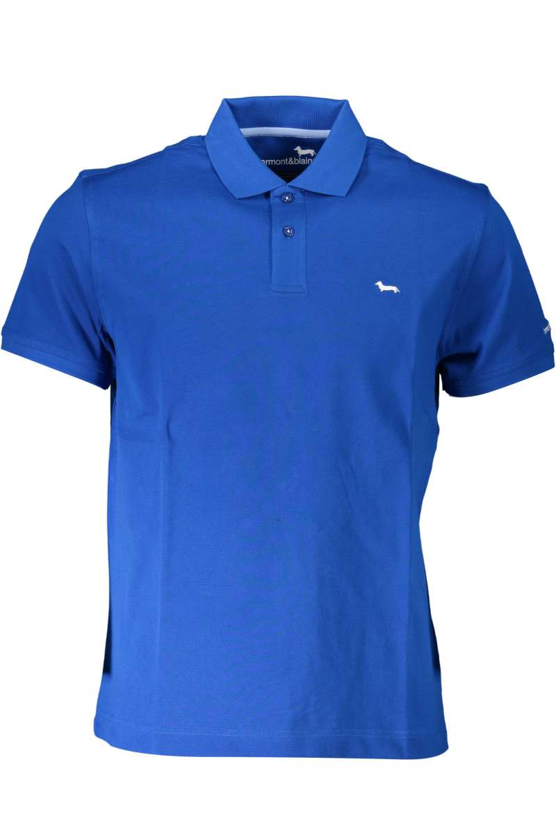 HARMONT & BLAINE Ανδρικό πόλο μπλουζάκι κοντό μανίκι μπλε LRJ030 021148_816