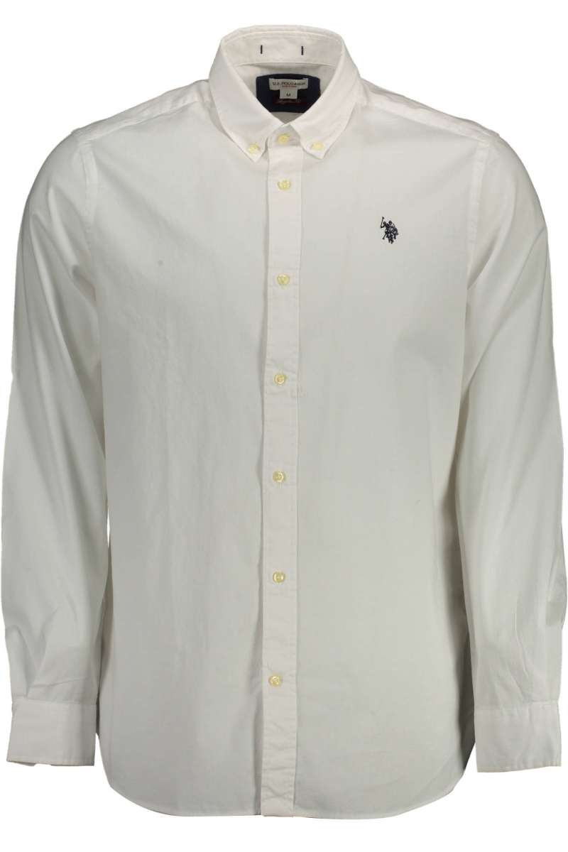 U.S. POLO Ανδρικό πουκάμισο μακρύ μανίκι λευκό 64091 52573_100