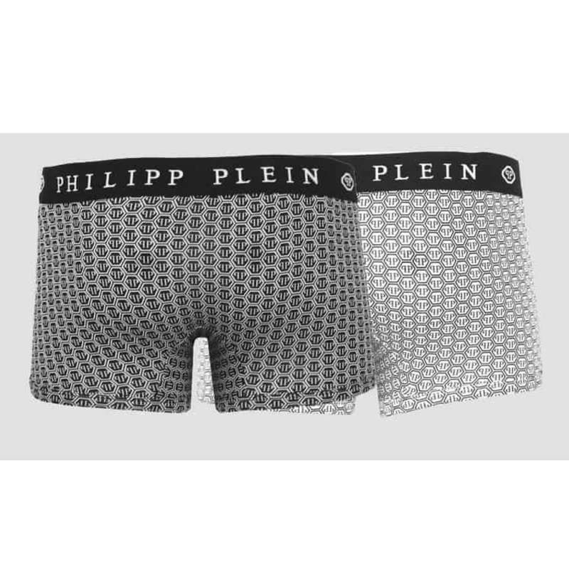 Philipp Plein Ανδρικό μποξερ 2 pcs UUPB41 Black -99_BI-PACK_BLK-WHT